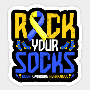 Down Syndrome Awareness Rock Your Socks T21 Sticker